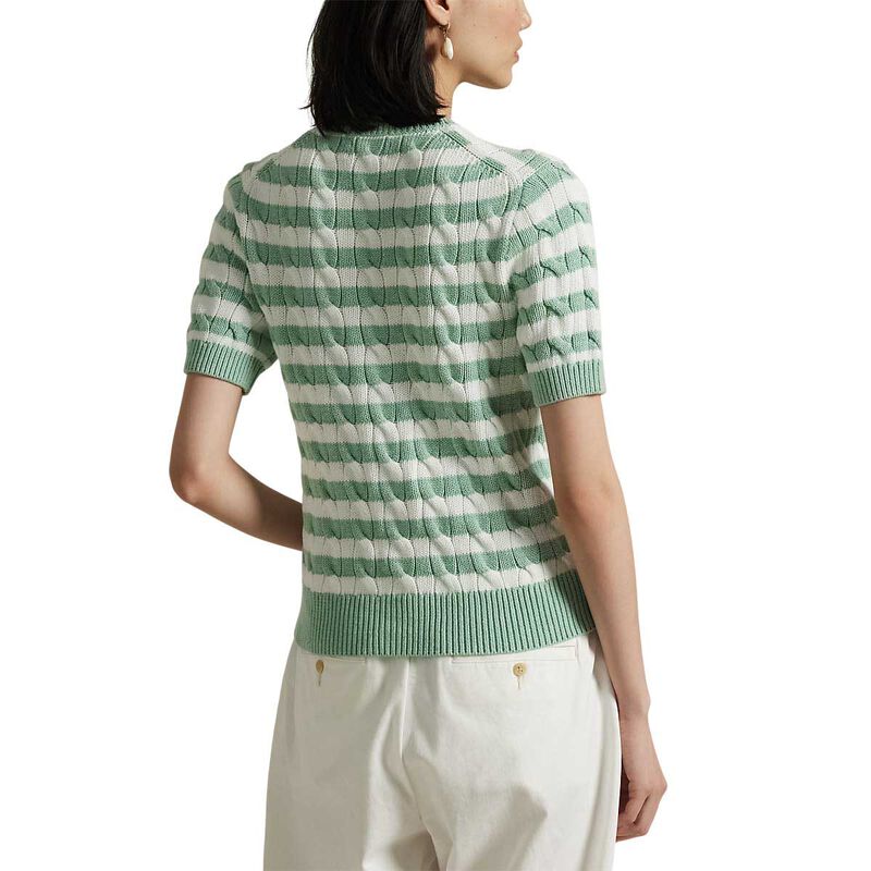 Polo Ralph Lauren Striped Cable Knit Short Sleeve Cardigan image number 1